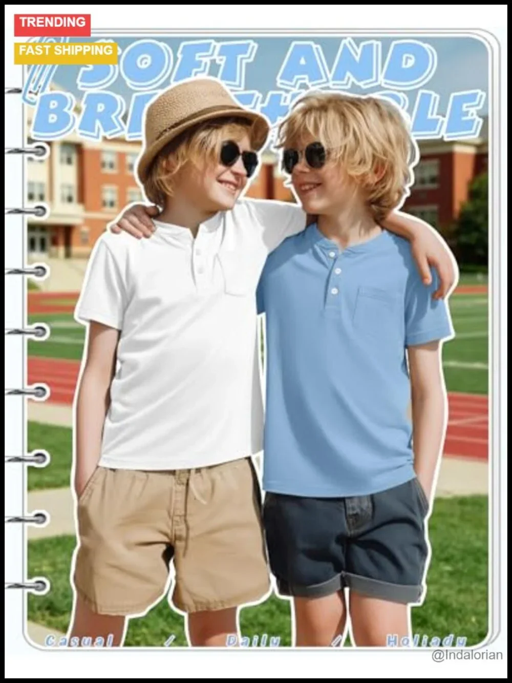 3 Pack Boy's Short Sleeve Henley Tees with Pocket Cotton Blend